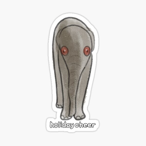 Holiday Cheer Elephant Sticker