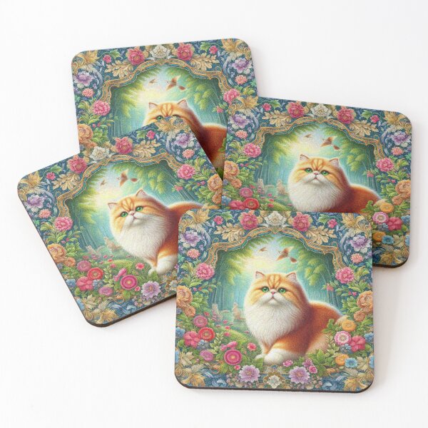 Item preview, Persian Cat in Beautiful Floral Zen Flower Garden designed and sold by Illuministique.