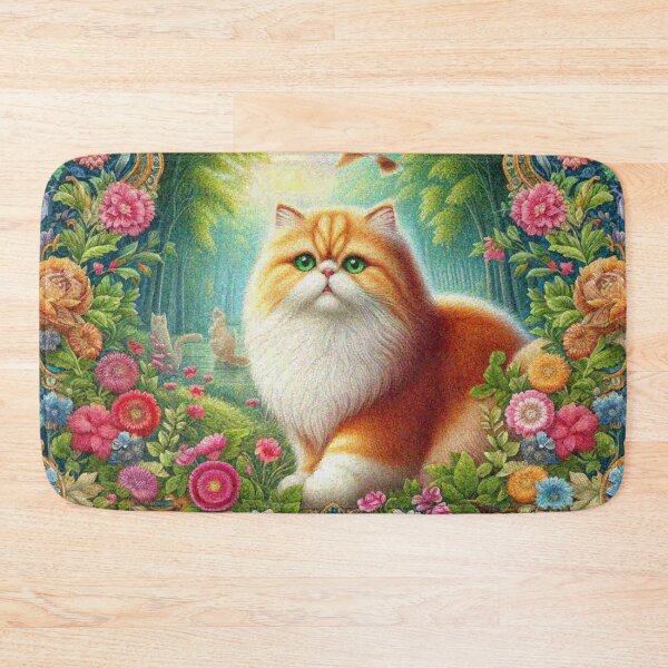 Item preview, Persian Cat in Beautiful Floral Zen Flower Garden designed and sold by Illuministique.