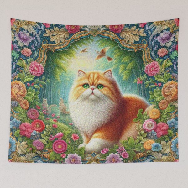 Item preview, Persian Cat in Beautiful Floral Zen Flower Garden designed and sold by Illuministique.