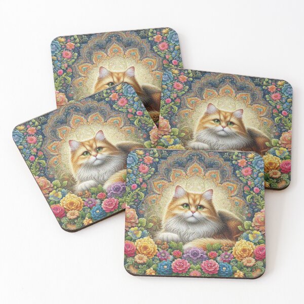 Item preview, Persian Cat in Beautiful Floral Zen Flower Garden designed and sold by Illuministique.