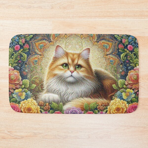 Item preview, Persian Cat in Beautiful Floral Zen Flower Garden designed and sold by Illuministique.