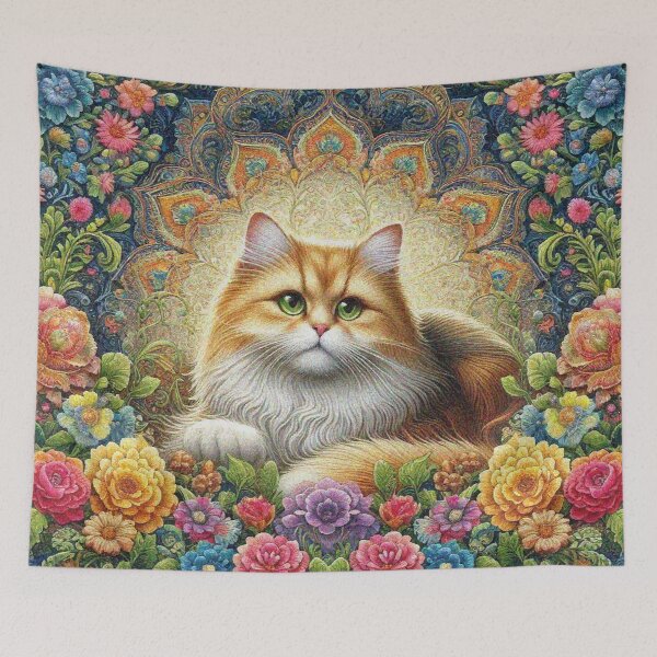 Item preview, Persian Cat in Beautiful Floral Zen Flower Garden designed and sold by Illuministique.