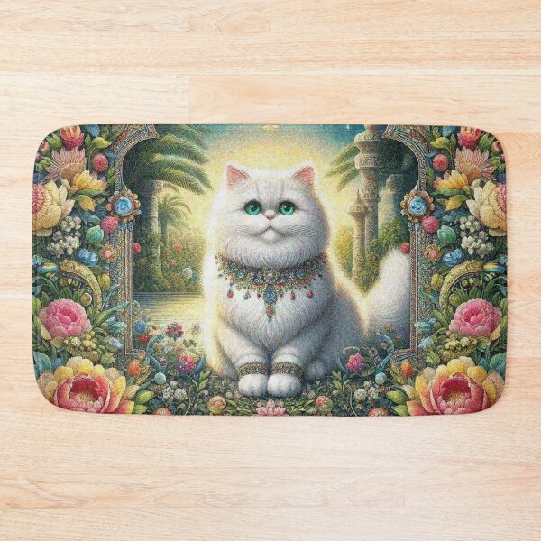 Item preview, Persian Cat in Beautiful Floral Zen Flower Garden designed and sold by Illuministique.