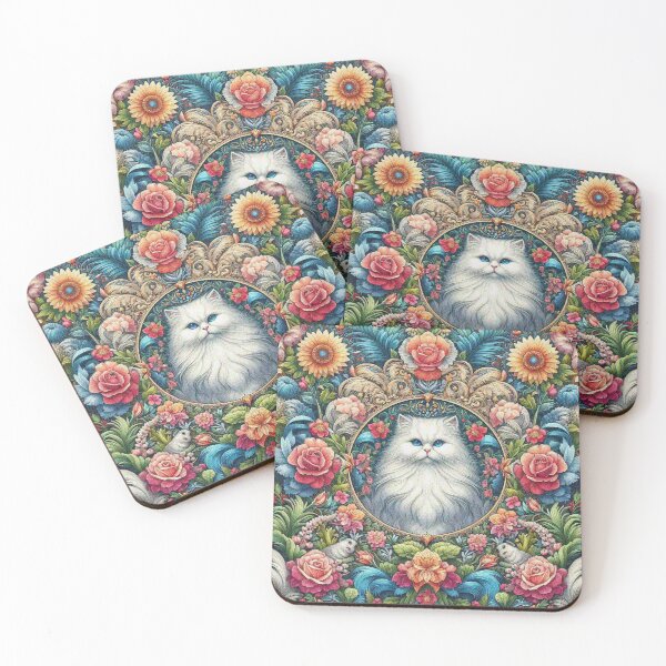 Item preview, Persian Cat in Beautiful Floral Zen Flower Garden designed and sold by Illuministique.
