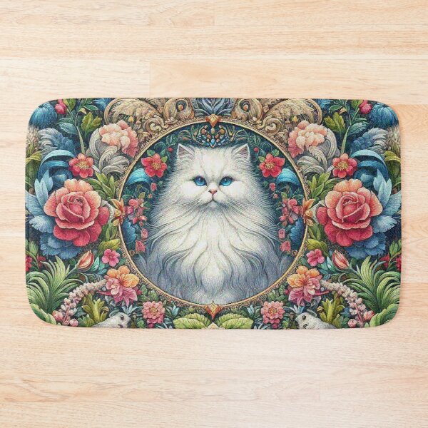Item preview, Persian Cat in Beautiful Floral Zen Flower Garden designed and sold by Illuministique.