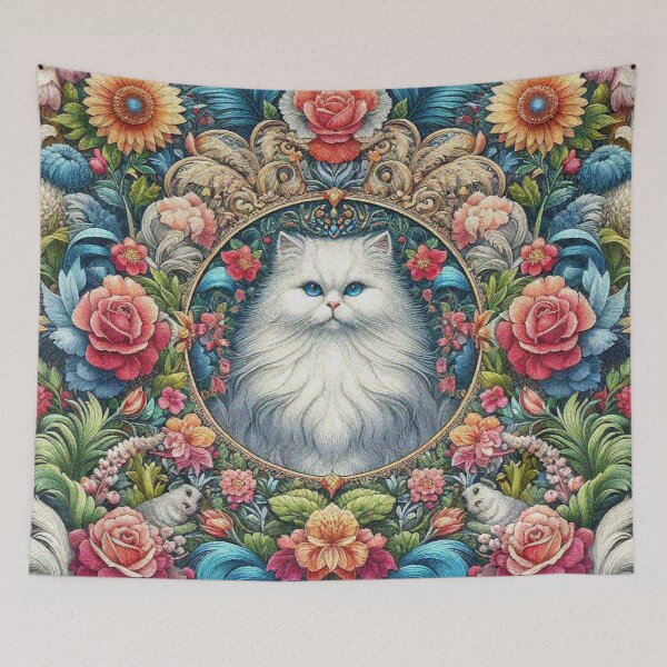 Item preview, Persian Cat in Beautiful Floral Zen Flower Garden designed and sold by Illuministique.