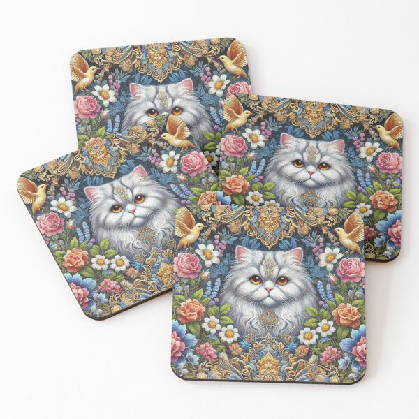 Item preview, Persian Cat in Beautiful Floral Zen Flower Garden designed and sold by Illuministique.