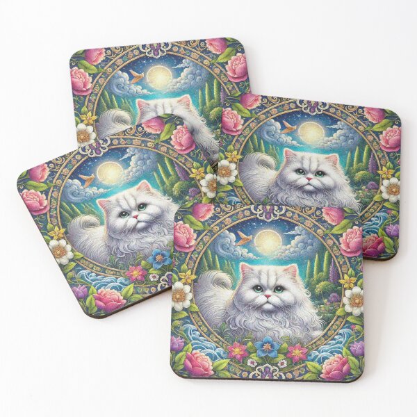 Item preview, Persian Cat in Beautiful Floral Zen Flower Garden designed and sold by Illuministique.
