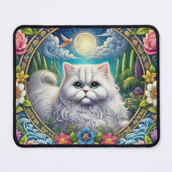 Item preview, Persian Cat in Beautiful Floral Zen Flower Garden designed and sold by Illuministique.