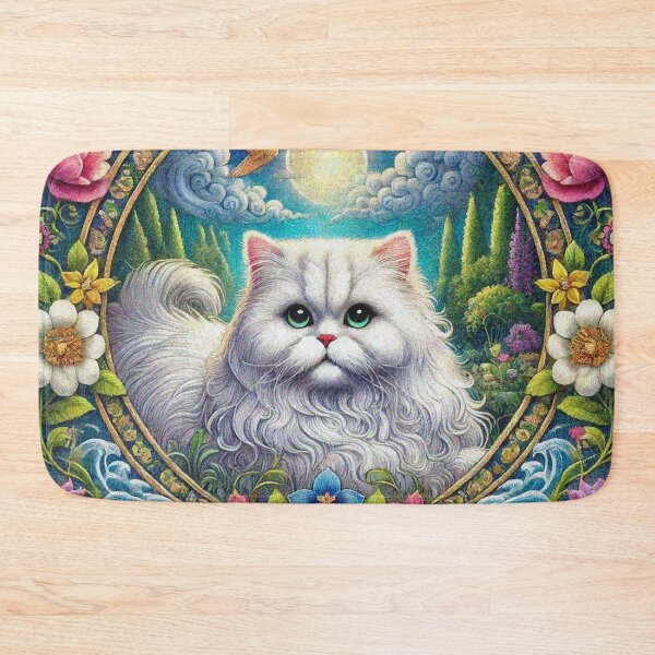 Item preview, Persian Cat in Beautiful Floral Zen Flower Garden designed and sold by Illuministique.