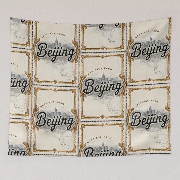 Item preview, Greetings from Beijing China Vintage Travel Retro Postcard Design designed and sold by TravelPostcardGems.