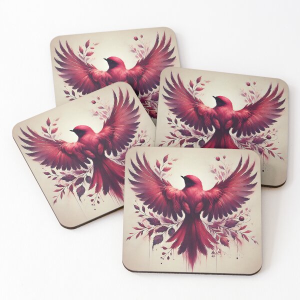 Item preview, a red bird with spread wings designed and sold by bernhagen.