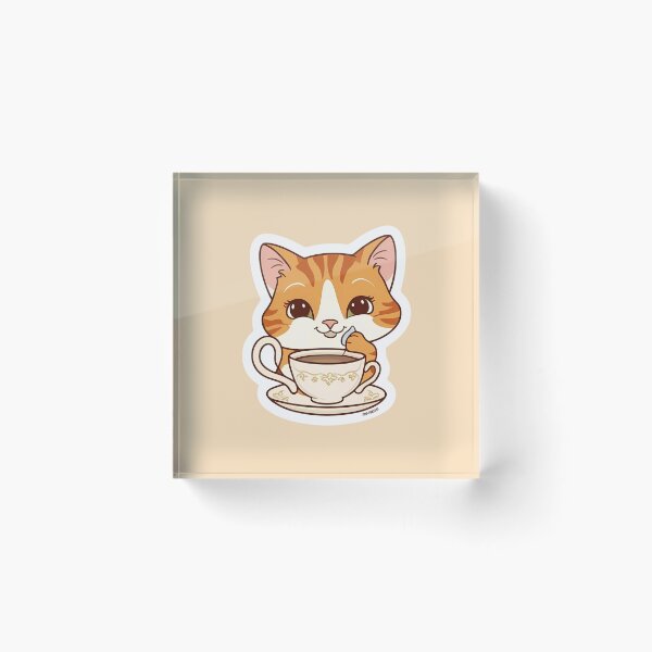 Item preview,  Cat having Tea | Tea-Lovers | I want my tea | Gobble Gala  designed and sold by Kids GobbleGala.