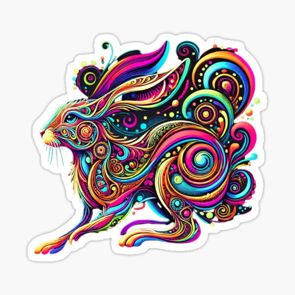 Item preview, Neon Swirl Rabbit designed and sold by becauseturkey.
