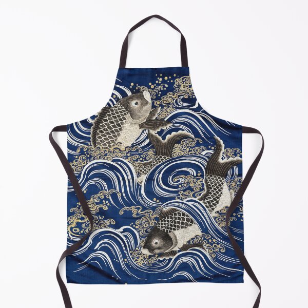 Item preview, Koi Fish Swimming Through Waves in Japanese Design designed and sold by MINE Design-Works.