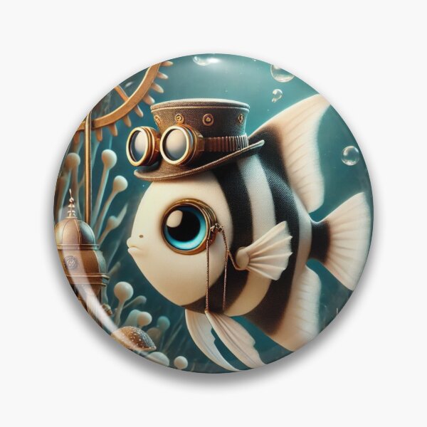 Item preview, Steampunk Masked Angelfish designed and sold by Sillytoe.