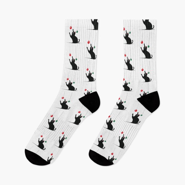 Artikelvorschau, Verspielte animierte schwarze Katzensilhouette mit hängender Dekoration entworfen und verkauft von gk-creations.