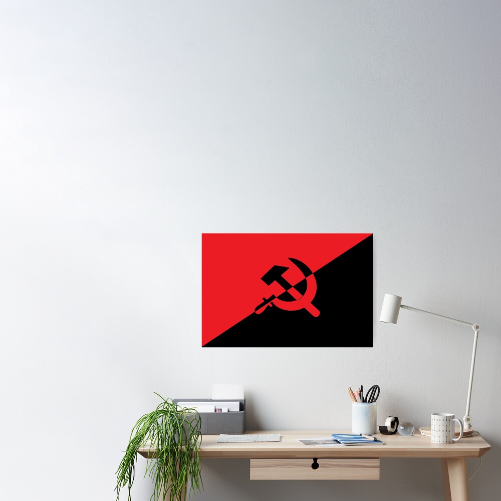 Anarcho Communism Flag Poster For Sale By Dru Redbubble