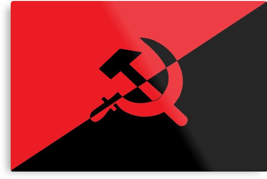 Anarcho Communism Flag Metal Print By Dru Redbubble