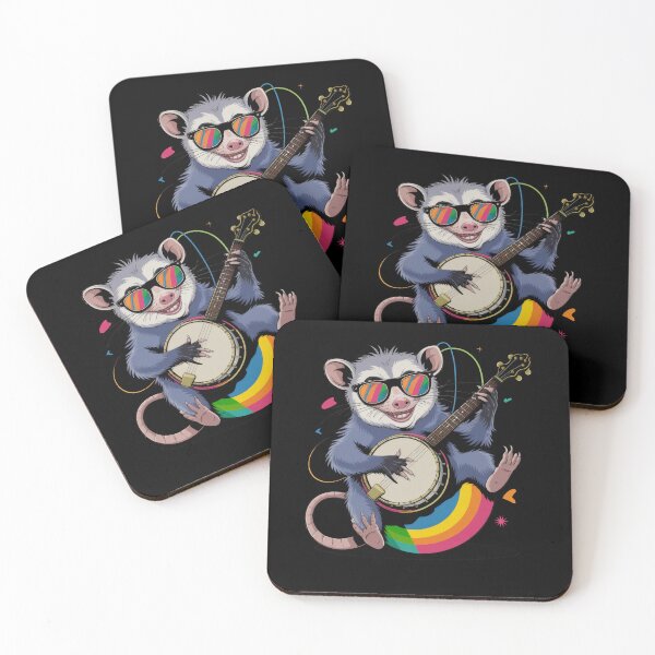 Item preview, Opossum Playing Banjo Guitar Possum Live Weird Trash Kitty  designed and sold by PosiMCreations.