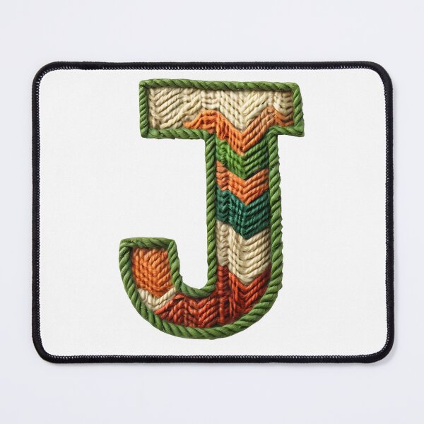 Item preview, J monogram waffle stitch designed and sold by Monascreativeempire.