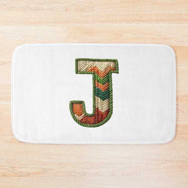 Item preview, J monogram waffle stitch designed and sold by Monascreativeempire.