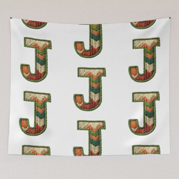 Item preview, J monogram waffle stitch designed and sold by Monascreativeempire.