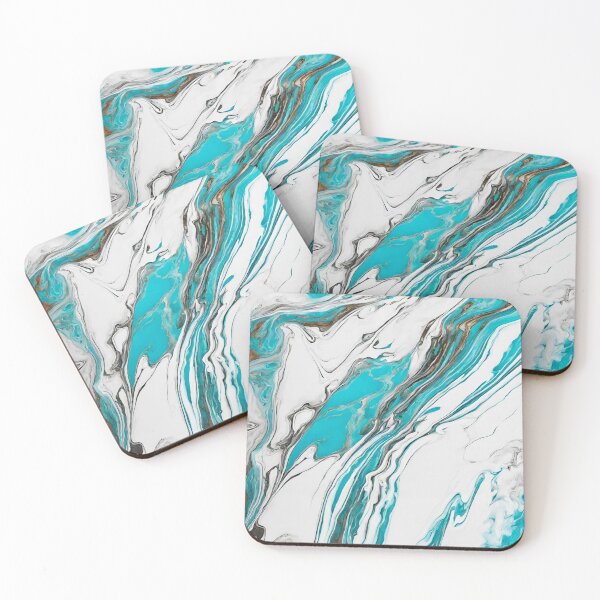 Item preview, Liquid Marble in White-Turquoise Palette 3 designed and sold by Tom-Johnson.