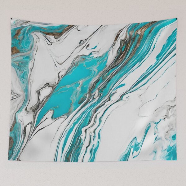 Item preview, Liquid Marble in White-Turquoise Palette 3 designed and sold by Tom-Johnson.