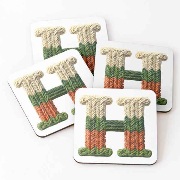 Item preview, H monogram waffle stitch designed and sold by Monascreativeempire.