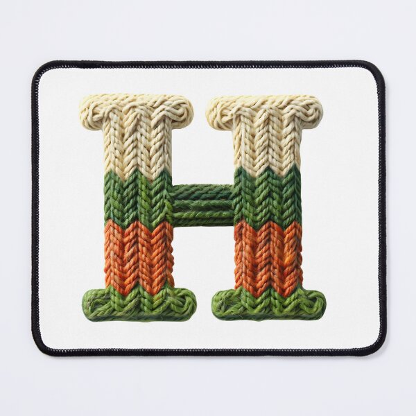 Item preview, H monogram waffle stitch designed and sold by Monascreativeempire.
