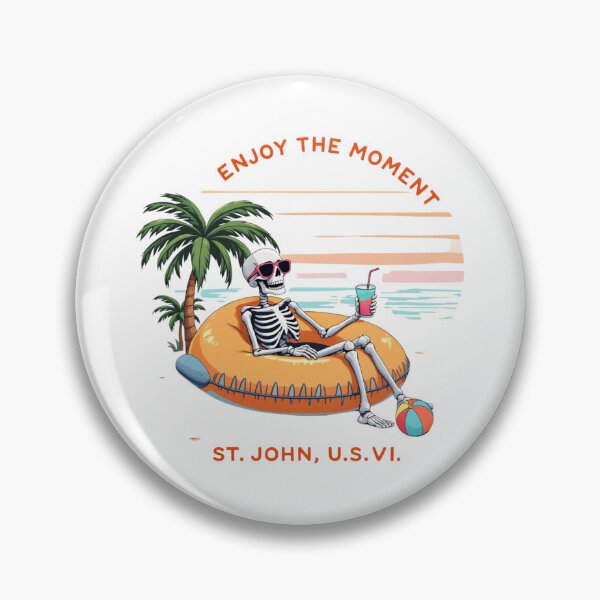 Item preview, St. John U.S.V.I. US Virgin Island Enjoy the Moment Tropical Skeleton Vacation designed and sold by Adrian Kane.