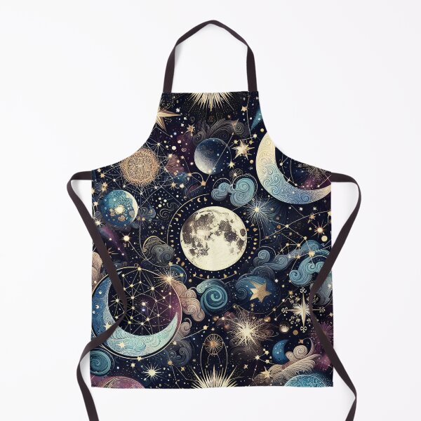 Item preview, Lunar Magic, Ethereal Night Sky, Moon and Stars Pattern, Celestial Midnight Cosmos, Dreamy and Magical Illustration, Boho Stargazing designed and sold by Kintsugi99.