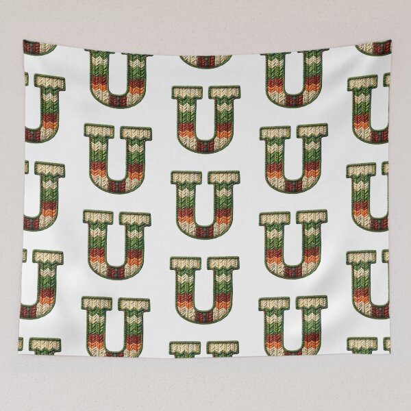 Item preview, U monogram waffle stitch designed and sold by Monascreativeempire.