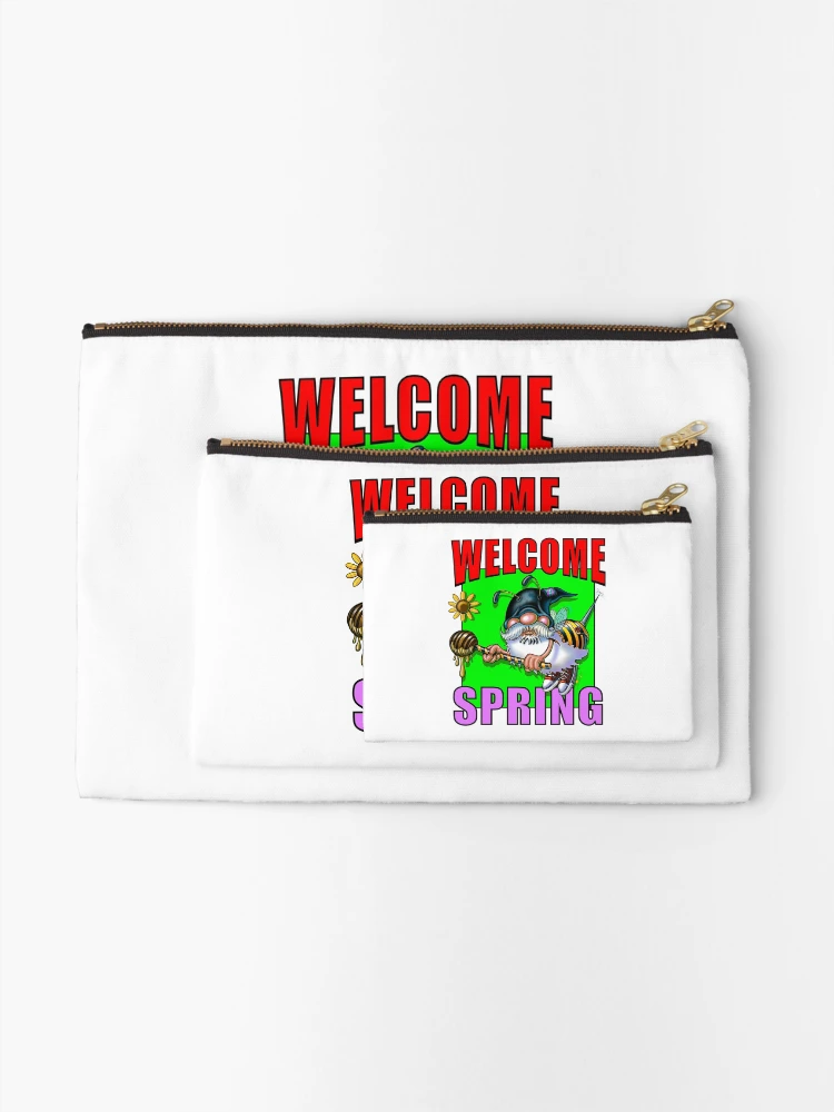 Thumbnail 2 of 4, Zipper Pouch, Welcome Spring designed and sold by Smart Aleck Art.