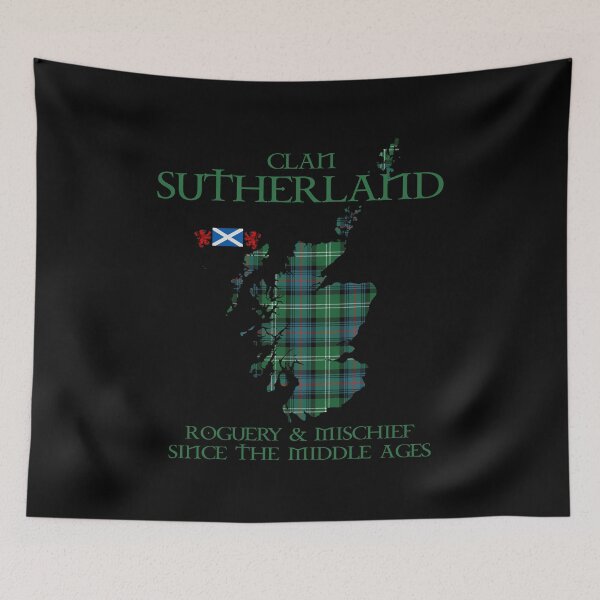 Item preview, Clan Sutherland tartan Scotland map Saltire flag and lion rampant scottish designed and sold by Clan1093.