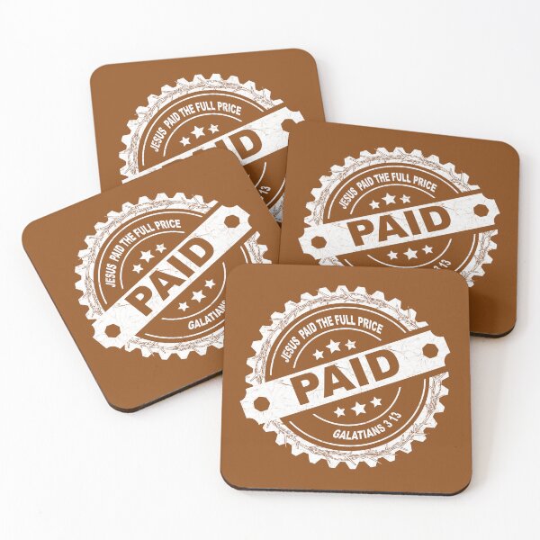 Item preview, PAID in Full rubber stamp– Jesus Paid the Price for Our Sins | Christian Faith white Design | Galatians 3:13 Bible Verse designed and sold by ZechJohnRB.