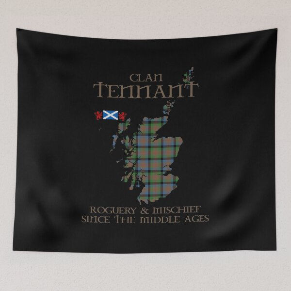 Item preview, Clan Tennant tartan Scotland map Saltire flag and lion rampant scottish designed and sold by Clan1093.
