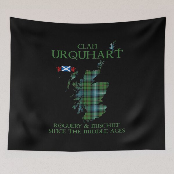Item preview, Clan Urquhart 2 tartan Scotland map Saltire flag and lion rampant scottish designed and sold by Clan1093.