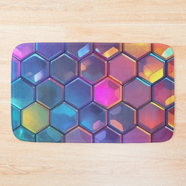 Item preview, Crystal Bohemian Honeycomb Cubes - Rainbow Hexagon Pattern designed and sold by GrinGalore.