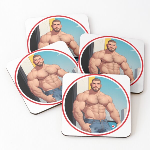 Item preview, Cute Hunk #2. Colorful illustration with bear bodybuilder designed and sold by gymmanga.