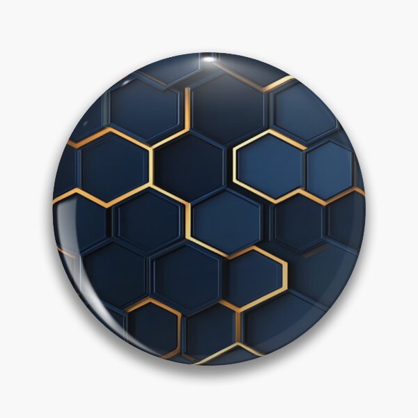 Item preview, Deep Blue Hexagon Honeycomb Gold Pattern designed and sold by GrinGalore.