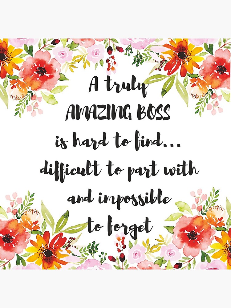 A truly amazing boss is hard to find / Boss Quote / Office Wall Art / Boss Gift / Boss Retiremenent by tanabe