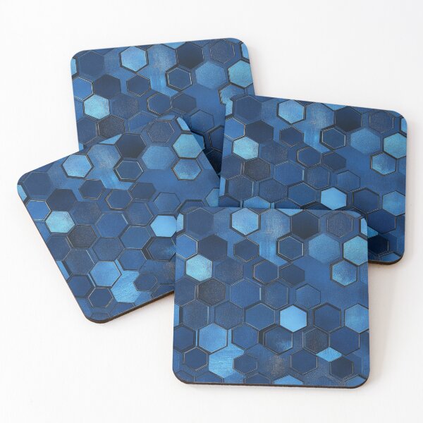 Item preview, Matte Deep Blue Hexagon Honeycomb Pattern designed and sold by GrinGalore.