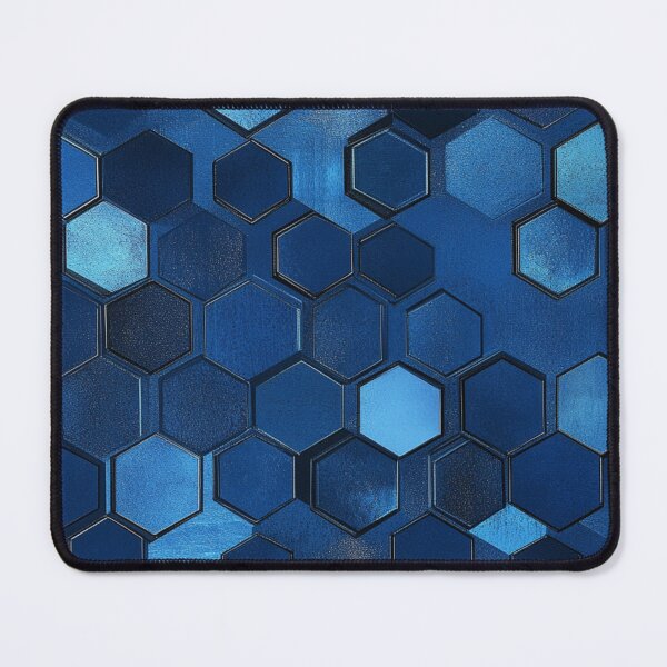 Item preview, Matte Deep Blue Hexagon Honeycomb Pattern designed and sold by GrinGalore.