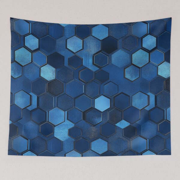 Item preview, Matte Deep Blue Hexagon Honeycomb Pattern designed and sold by GrinGalore.