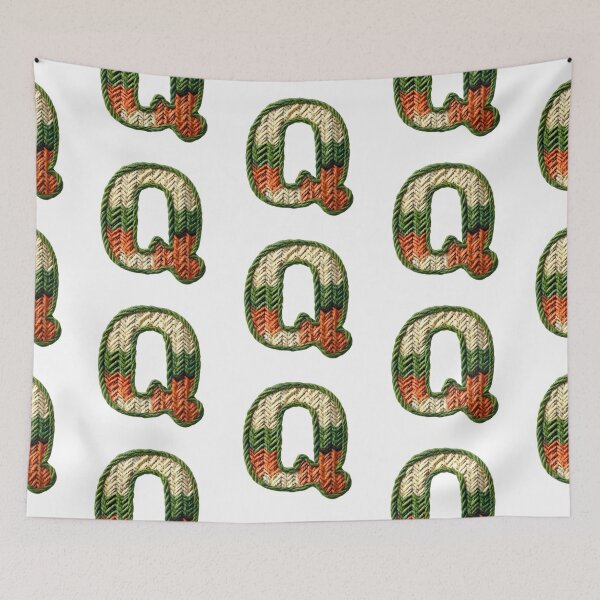 Item preview, Q monogram waffle stitch designed and sold by Monascreativeempire.