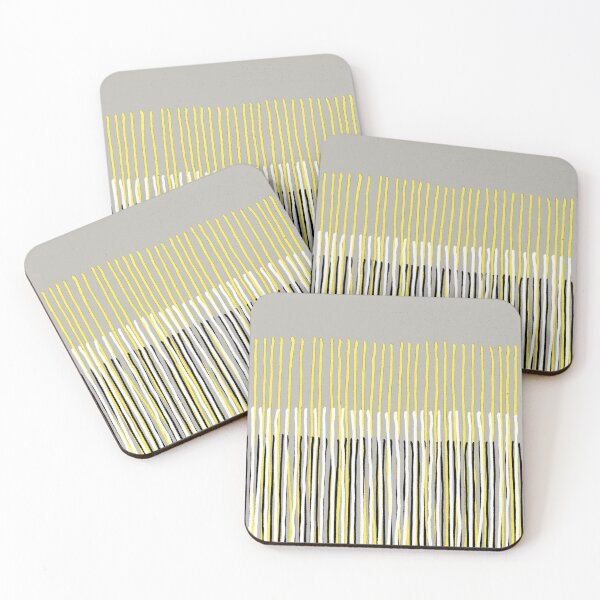 Item preview, Yellow Rising - Abstract Stripes in Yellow, Grey, Black & White designed and sold by micklyn.