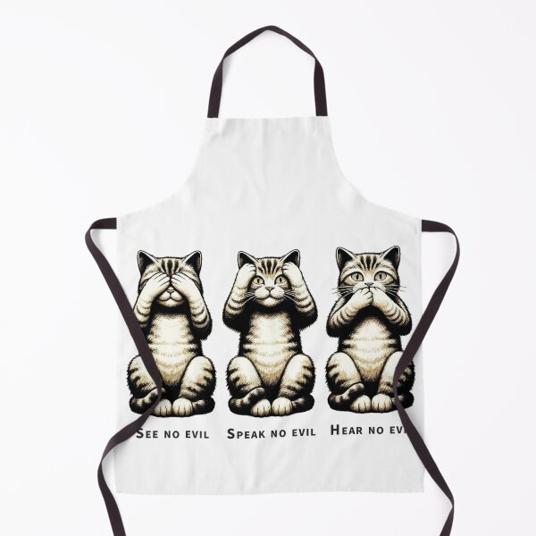 Item preview, Vintage Retro Poster - Minimalist Cat Design 'See no evil, hear no evil, speak no evil designed and sold by pod24.